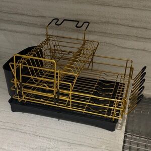 Gold and Black Dish Rack